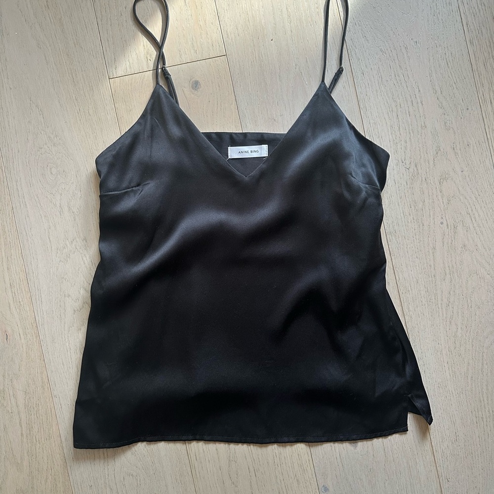 Anine Bing Black Silk Camisole Top size XS